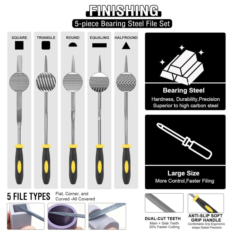 Intarsio 52-in-One 3D Printer Tools Kit, Professional 3D Printer Accessories & Maintenance Set for All FDM/SLA Printers, Deburring Tool, 3D Printer Nozzles, Scrapers, Files Set, PTFE Tube Cutter, Storage Bag - Image 4